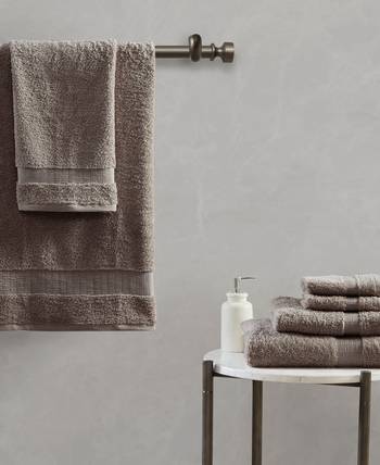 MADISON PARK SIGNATURE Cotton 6 Piece Bath Towel Set in Blush Finish  MPS73-450