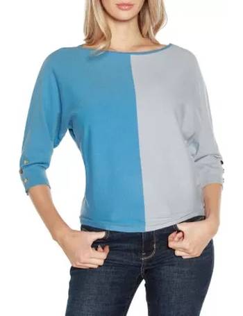 Belldini Women's Raglan Sleeve Pointelle Sweater