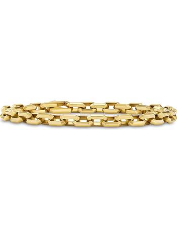 David Yurman Men's Evil Eye Black Cord Bracelet with 18K Yellow Gold and Emerald - Medium