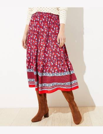 plaid midi skirt loft