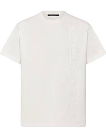 Men's LOUIS VUITTON Alphabet Logo Printing Casual Short Sleeve White 1 -  KICKS CREW