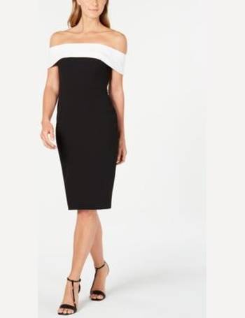 calvin klein strapless foldover gown