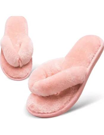 Women's Fuzzy Plush Thong Slippers