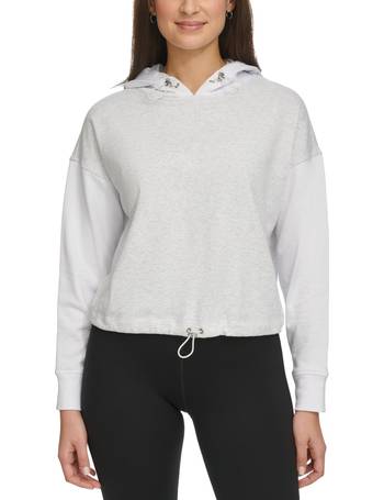 Calvin Klein Logo-tape Bungee-hem Sweatshirt in Gray