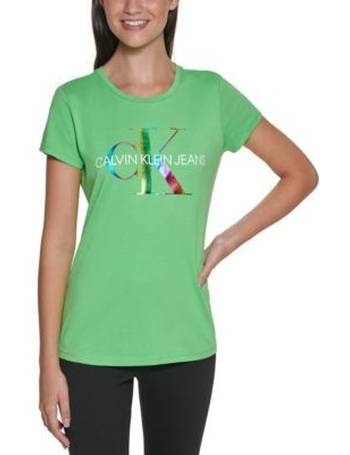 Calvin Klein Jeans Rainbow Foil Monogram T-Shirt - Macy's