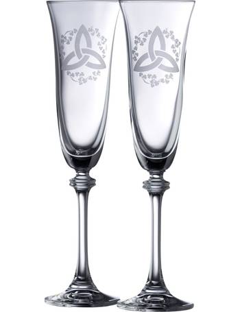 Galway Longford Stemware Flute Champagne Pair
