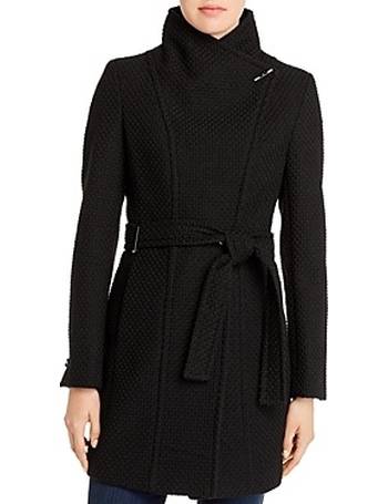 calvin klein belted toggle wrap coat