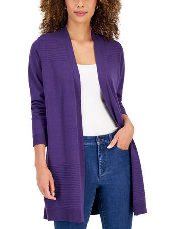 Karen Scott Petite Luxe Soft Faux Pearl-Button Cardigan, Created for Macy's  - Macy's