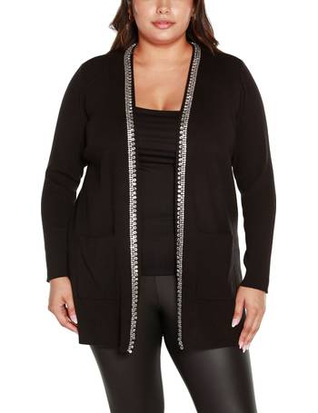 Belldini Black Label Plus Size Pointelle Button Front Cardigan Sweater -  Macy's