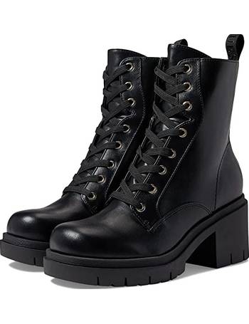 guess women's haler lace up combat booties