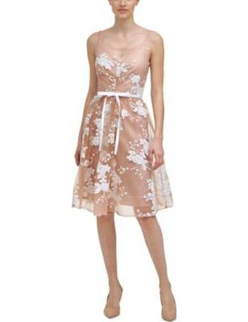 calvin klein floral sequin lace party dress