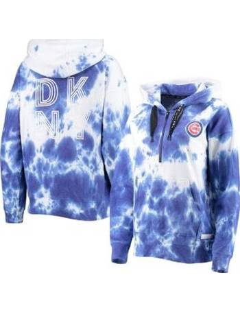 DKNY Women's White, Royal Buffalo Bills Dakota Oversized Tie-Dye Half-Zip  Hoodie - Macy's