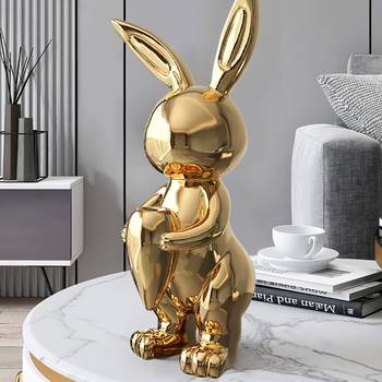 Modern White & Gold Ceramic Bird Ornament Sculpture Decor Animal Figurine  Living Room