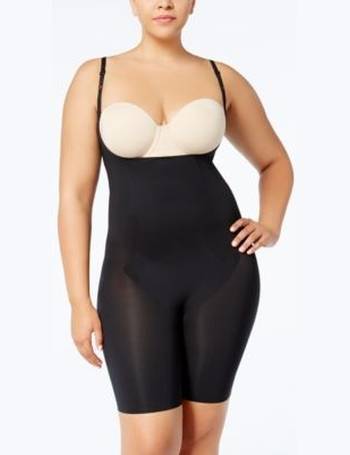 SPANX Women's Plus Size Two-Timing Open-Bust Mid-Thigh Bodysuit