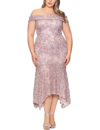 XSCAPE Plus Size Lace-Sleeve Dress - Macy's