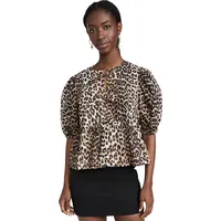 Ganni Women's Leopard Blouses