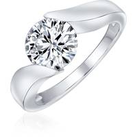 Bling Jewelry Women's Round Engagement Rings