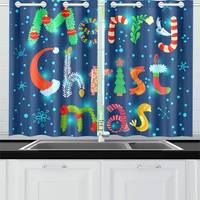 RYLABLUE Christmas Curtains