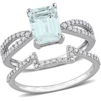 Amour Jewelry Women's Aquamarine Rings
