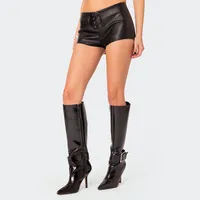 Edikted Women's Leather Shorts