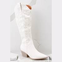 Red Dress Women's White Boots