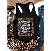 Bellelily Women's Leopard Tank Tops