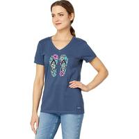 Zappos Life is Good Women's V-Neck T-Shirts