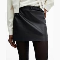 MANGO Women's Black Leather Skirts