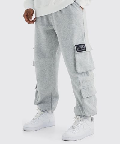 boohoo Mens Jersey Cargo Jogger With Zip Detail