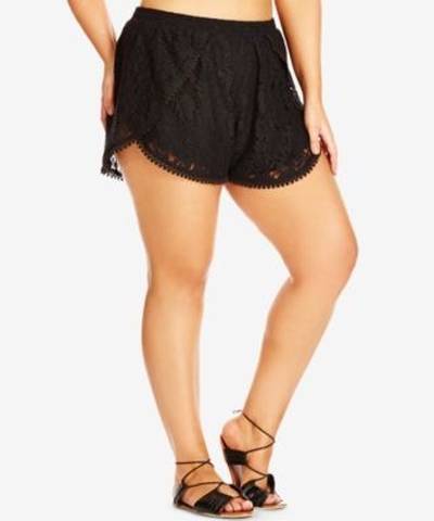 City Chic Trendy Plus Size Lace Shorts