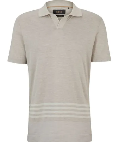 Boss Cotton-silk polo shirt with striped details