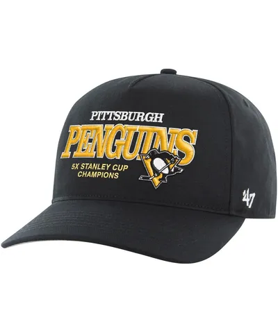 '47 Brand 47 Men's Black Pittsburgh Penguins 5X Stanley Cup Champions Penalty Box Hitch Adjustable Hat