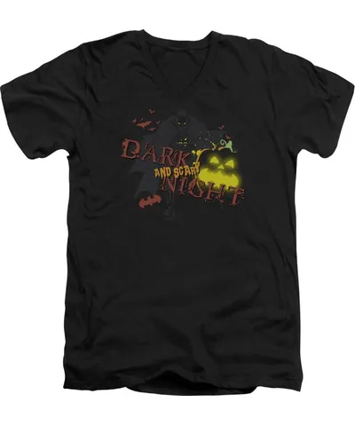 Gildan Batman Dark And Scary Night Short Sleeve Adult V Neck Tee / T-Shirt