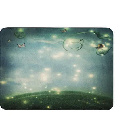 EREHome Fantasy Night Landscape Small Snail Butterflies and Tendrils Doormat Floor Rug Bath Mat 30x18 inch