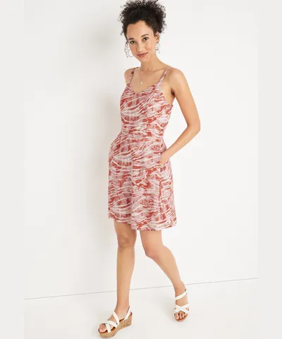 maurices Womens Zebra Striped Skater Dress Red