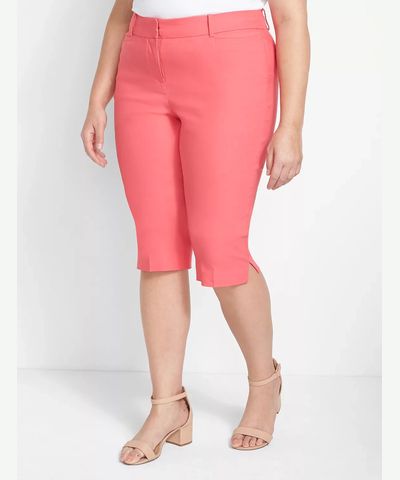 Lane Bryant Women's Signature Fit Slim Pedal 4-Season Pant 12P Rouge Red