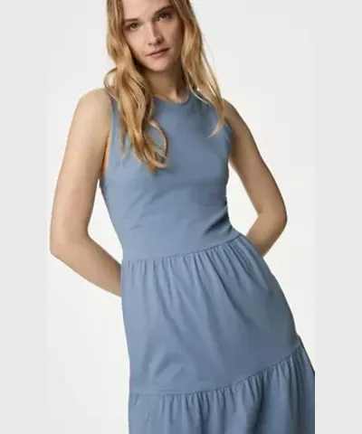M&S Collection Womens M&S Collection Pure Cotton Knee Length Tiered Dress