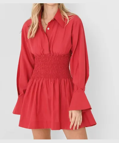 Faithfull The Brand Vitinia Mini Dress In Crimson