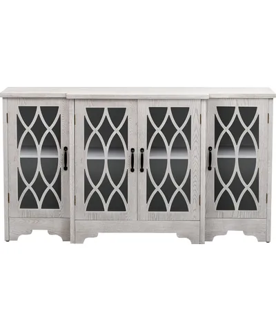 Retro Glass Door Cabinet for Dining Room and Kitchen
