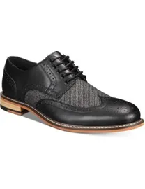 NEW Bar III Mens Oliver Mixed Wingtip Oxfords Black 9M sale