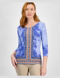 Jm collection jacquard tops on sale