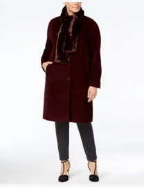 Jones new york faux fur walker coat best sale